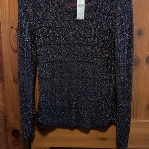 Pilcro Black and Gold Crew Neck Sweater